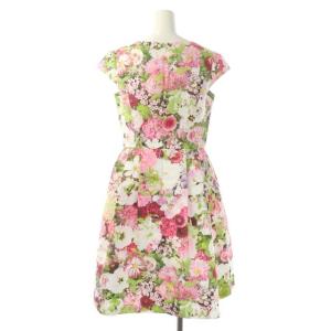 TOCCA ワンピース フレンチスリーブ 膝丈 花柄 タック 4 マルチカラー