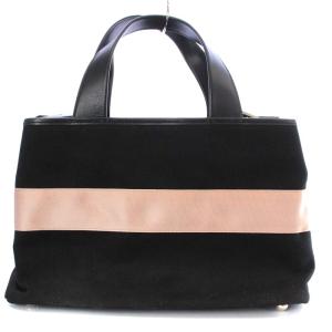 TOCCA RIBBON BOW トートバッグ ショルダーバッグ 2way リボンモチーフ キャンバス バイカラー 黒 ブラック ピンク