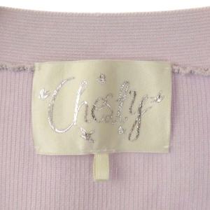 Chesty 22SS ビジューボレロカーディガン ニット 長袖 花モチーフ ビーズ スパンコール F ラベンダー