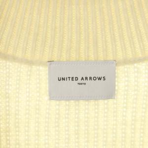 UNITED ARROWS アゼディープVネックニット セーター 長袖 プルオーバー リブ ウール アイボリー