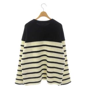 Deuxieme Classe 21AW ボーダーニット セーター 長袖 黒 白 ブラック ホワイト