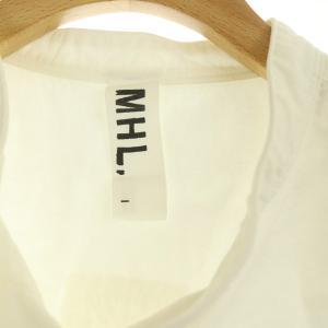 MHL. 20AW SOFT HOPSACK 長袖 ロングシャツ バンドカラー 1 アイボリー