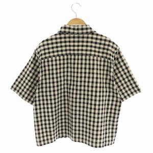 MHL. 20SS NATURAL COTTON GINGHAM 半袖 シャツ チェック 1 ベージュ 黒 ブラック
