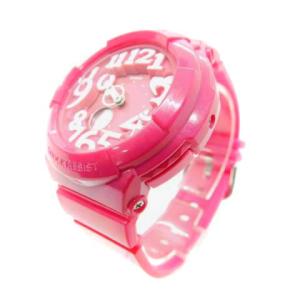 CASIO BGA-130 Baby-G neon dial series 腕時計 クォーツ アナログ 2針 カレンダー ピンク