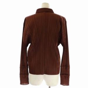 PLEATS PLEASE ISSEY MIYAKE イッセイミヤケ セットアップ プリーツシャツ イージーパンツ 3 2 ブラウン