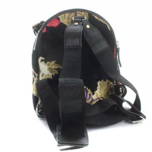 MSGM リュックサック デイパック 花柄 ベロア 黒 赤 ブラック レッド