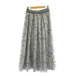 Diagram GRACE CONTINENTAL 22AW スターチュールスカート フレアスカート ロング 36 ライトパープル グレー