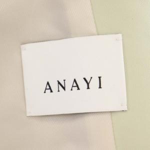 ANAYI レザージャケット シープスキン ノーカラー ジップアップ 38 ミントグリーン