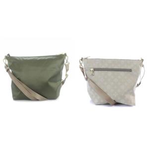 russet ショルダーバッグ リバーシブル 緑 グレージュ グリーン