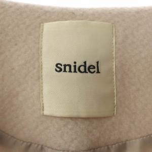 SNIDEL ビジューブローチコート ノーカラーコート アウター ロング エコファー付き スナップボタン 1 ライトラベンダー