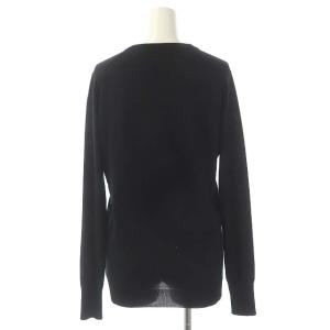 JOHN SMEDLEY ウールシルク混Vネックニット カットソー 長袖 プルオーバー S 黒 ブラック