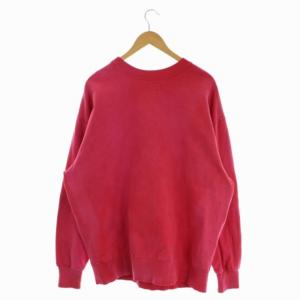 BEAMS 22SS スーベニア クルーネック スウェットシャツ トレーナー プルオーバー 長袖 ロゴ L ピンク
