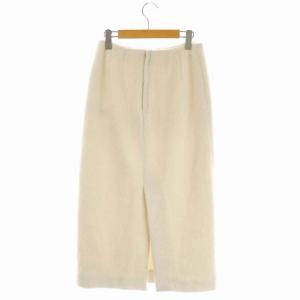 BEAUTY&YOUTH UNITED ARROWS ウール×モヘヤブレンドシャギースカート ロング タイト バックジップ M オフホワイト