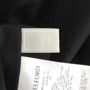 CELFORD 22AW Aラインボウタイワンピース 膝丈 五分袖 36 黒 白 ホワイト ブラック