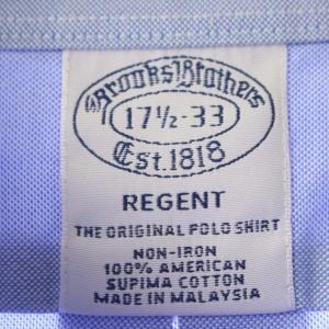 Brooks Brothers REGENT 長袖シャツ コットン BD ボタンダウン 胸ポケット 17 1/2-33 青 ブルー
