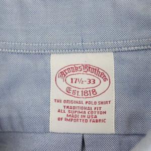 Brooks Brothers USA製 コットン BD シャツ ボタンダウン 長袖 胸ポケット 青 ブルー