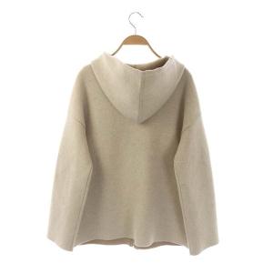 Theory 22AW MERCER WOOL CASH/OS JACKET P ジップアップニットジャケット フード付き S ベージュ