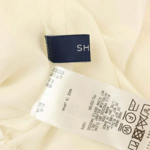 SHIPS 21SS ウエストギャザーシアーワンピース ロング 半袖 Vネック フレア F オフホワイト