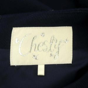 Chesty ワンピース フラワー刺繍 フレアスリーブ ミモレ丈  七分袖 0 ネイビー 紺