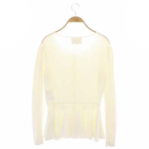 Chesty 20SS ペプラムカーディガン ニット 長袖 クルーネック ビジュー パール F オフホワイト