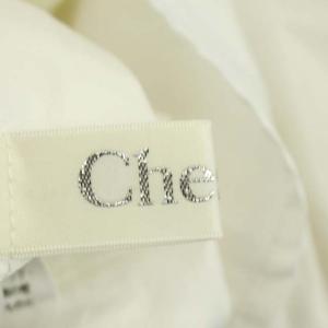 Chesty 20SS 襟刺繍ワンピース Vネック ノースリーブ ロング ギャザー 0 白 ホワイト 紺 ネイビー