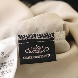 GRACE CONTINENTAL 22AW 刺繍レースブラウス 長袖 クルーネック チュール シアースリーブ 36 黒 ブラック