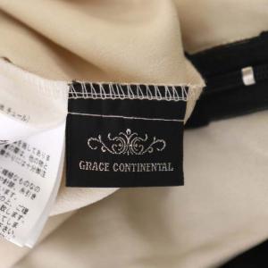 GRACE CONTINENTAL 22AW 刺繍レースギャザースカート ロング フレア チュール 36 黒 ブラック