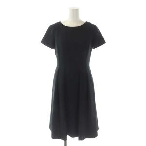 ANAYI ワンピーススーツ セットアップ ノーカラージャケット ワンピース ロング 半袖 36 紺 ネイビー