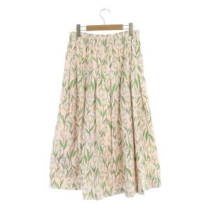 franche lippée Cherir la femme オリプリ丈長スカート フレアスカート チューリップ ロング タック M ピンク グリーン ベージュ