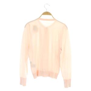 franche lippée リッペニットクルーカーデ カーディガン 長袖 刺繍 ビジュー装飾 スナップボタン M ピンク