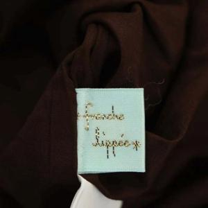 franche lippée ちくちくガーデニングジャンスカ 刺繍 リネン混 M ブラウン