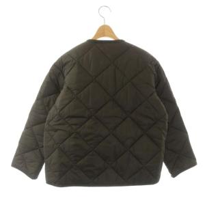 MACKINTOSH キルティングブルゾン ジャケット 中綿ジャケット ノーカラー 裏地レオパード柄 6 ダークブラウン カーキ