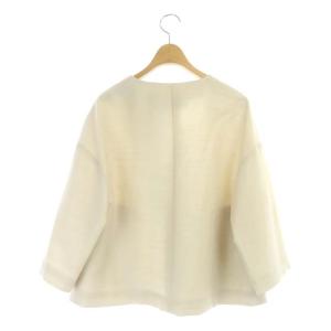 ADORE ノーカラージャケット ドロップショルダー ボタンレス 総裏地 36 ライトベージュ