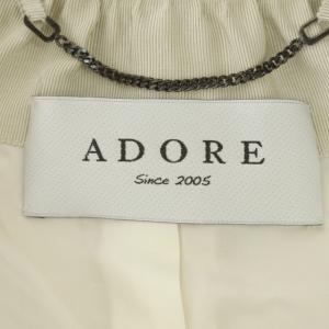 ADORE ノーカラージャケット ドロップショルダー ボタンレス 総裏地 36 ライトベージュ