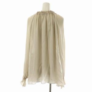 ADORE シルク ギャザーブラウス プルオーバー 長袖 38 ベーシュ