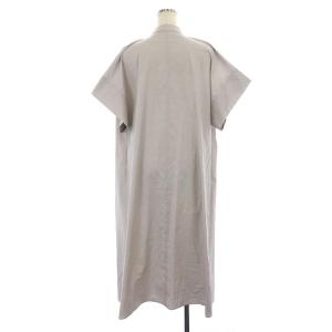 ADORE 21SS ソフトタイプライターワンピース シャツワンピース ロング 半袖 前開き プリーツ切替 34 グレージュ