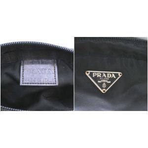 PRADA ポーチ メイク 化粧 ミニ 三角ロゴ ナイロン 黒 ブラック