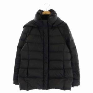 vingt-trois 22AW ダウンジャケット アウター フード付き ジップアップ スナップボタン 38 黒 ブラック