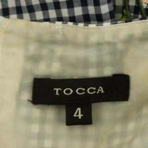 TOCCA POTTED FLOWERS ドレス ワンピース ロング ノースリーブ 台形 ギンガムチェック 花柄刺繍 4 黒 白 マルチカラー