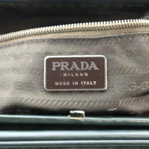 PRADA ショルダーバッグ ベロア がま口 緑 グリーン