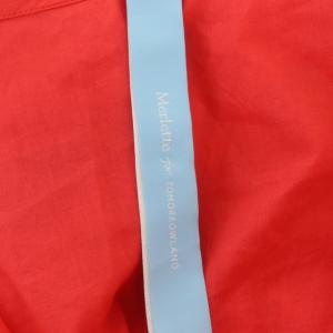 Merlette 別注 TOMORROWLAND MARTEL ティアードワンピース ロング 半袖 ギャザー フレア Vネック XS 赤 レッド