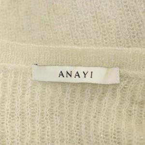ANAYI 21AW モヘヤラメタックスリーブプルオーバー ニット セーター 長袖 クルーネック ウール混 38 オフホワイト