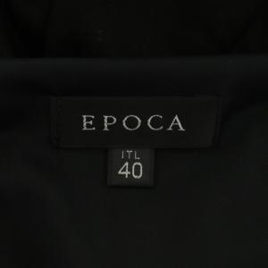 EPOCA レタープリント ワンピース コクーン ボートネック ひざ丈 総柄 異素材切替 長袖 I40 黒 ブラック マルチカラー