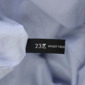 23区 vingt-trois 22AW CANCLINI スカーフ ディテール シャツ ブラウス 長袖 前開き 38 ライトブルー
