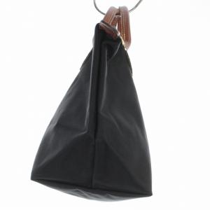 Longchamp ルプリアージュ トートバッグ ハンドバッグ ロゴ 黒 ブラック 茶色 ブラウン