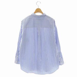 MACKINTOSH ストライプ長袖シャツ 前開き コットン 38 青 ブルー 白 ホワイト