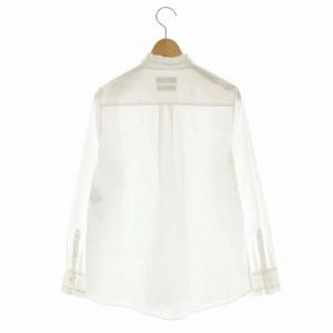 MACKINTOSH 襟フリルノーカラー長袖シャツ 前開き コットン 長袖 フリル袖 38 白 ホワイト