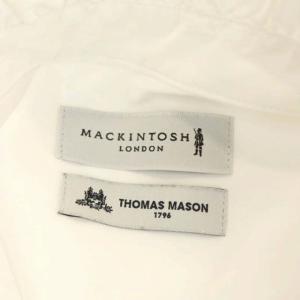 MACKINTOSH 襟フリルノーカラー長袖シャツ 前開き コットン 長袖 フリル袖 38 白 ホワイト