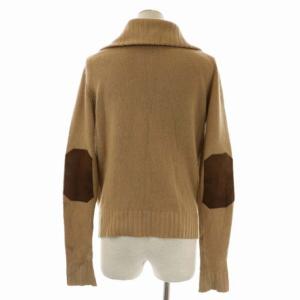 RALPH LAUREN ニット カシミヤ カーディガン 長袖 エルボーパッチ スタンドカラー M ベージュ