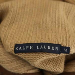 RALPH LAUREN ニット カシミヤ カーディガン 長袖 エルボーパッチ スタンドカラー M ベージュ